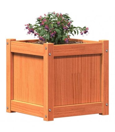 vidaXL Garden Planters 2 pcs Wax Brown Solid Wood Pine — Colour: brown pine — V0672045354