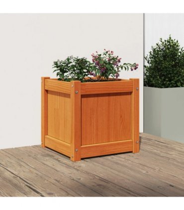 vidaXL Garden Planter Wax Brown 40x40x40 cm Solid Wood Pine — Colour: brown pine