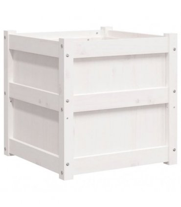 vidaXL Garden Planters 2 pcs White Solid Wood Pine — Colour: white pine