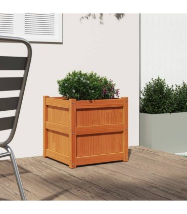 vidaXL Garden Planter Wax Brown 50x50x50 cm Solid Wood Pine — Colour: brown pine