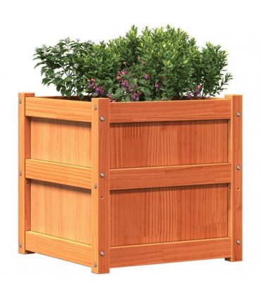 vidaXL Garden Planter Wax Brown 50x50x50 cm Solid Wood Pine — Colour: brown pine