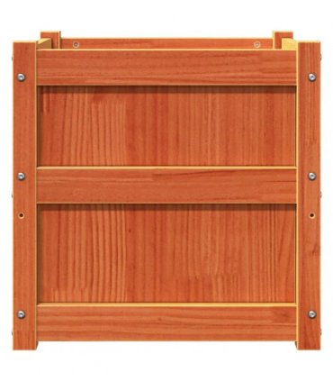 vidaXL Garden Planter Wax Brown 50x50x50 cm Solid Wood Pine — Colour: brown pine