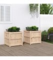 vidaXL Garden Planters 2 pcs Solid Wood Pine — Colour: natural pine — V0672045371