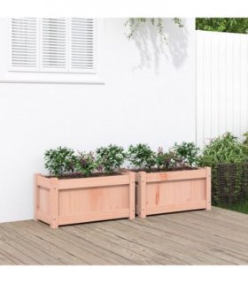 vidaXL Garden Planters 2 pcs Solid Wood Douglas — Colour: natural douglas