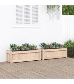 vidaXL Garden Planters 2 pcs Solid Wood Pine — Colour: natural pine — V0672045402