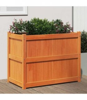 vidaXL Garden Planter Wax Brown 90x50x70 cm Solid Wood Pine — Colour: brown pine