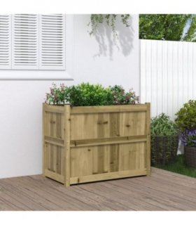 vidaXL Garden Planter 90x50x70 cm Impregnated Wood Pine — Colour: natural impregnated