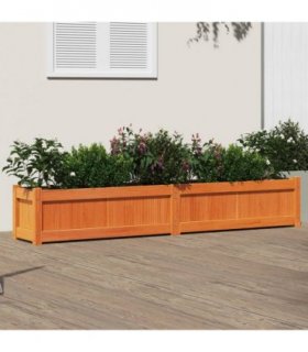 vidaXL Garden Planter Wax Brown 180x31x31 cm Solid Wood Pine — Colour: brown pine