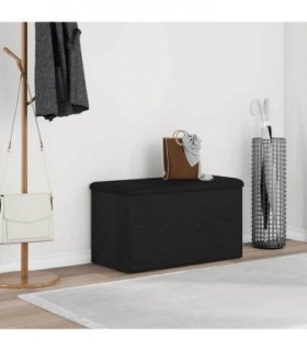 vidaXL Storage Bench Black Oak 82 x 42 x 45 cm Engineered Wood — Size: 80 x 40 x 45 cm