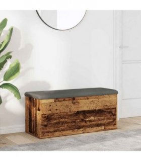 vidaXL Storage Bench Old Wood 102x42x45 cm Engineered Wood — Size: 102 x 42 x 45 cm