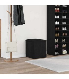 vidaXL Storage Bench Black Oak 42 x 42 x 45 cm Engineered Wood
