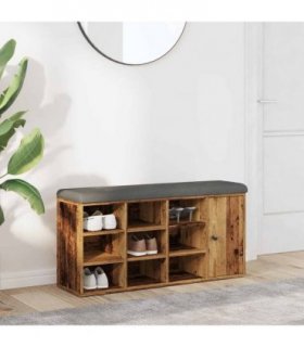 vidaXL Shoe Bench Old Wood 102x32x50 cm Engineered Wood
