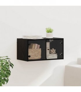 vidaXL Wall Cabinet Black Oak 68 x 37 x 35 cm Engineered Wood
