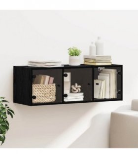 vidaXL Wall Cabinet Black Oak 102 x 37 x 35 cm Engineered Wood
