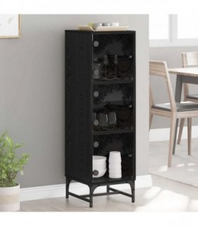 vidaXL Sideboard Black Oak 35 x 37 x 117 cm