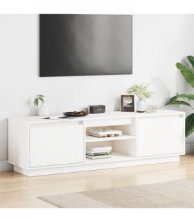 vidaXL TV Cabinet White 140x35x40 cm Solid Wood Pine