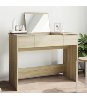 vidaXL Dressing Table with Mirror Sonoma Oak 100x45x76 cm