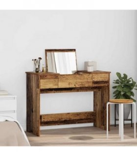 vidaXL Cosmetic Table with Drawer with Mirror Old Wood 100 x 45 x76 cm