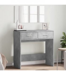 vidaXL Dressing Table with Mirror Concrete Grey 80x39x80 cm