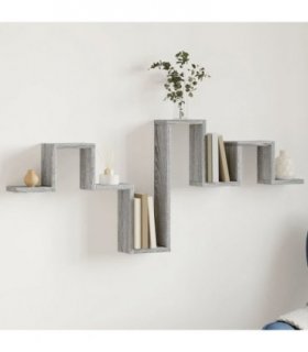 vidaXL Wall Shelf Grey Sonoma 104.5x10x43 cm Engineered Wood