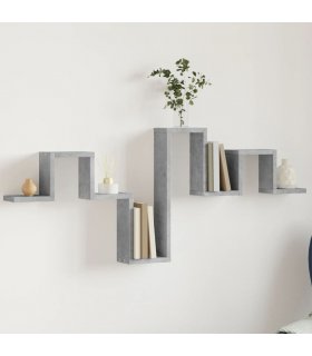 vidaXL Wall Shelf Concrete Grey 104.5x10x43 cm Engineered Wood