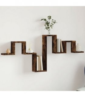 vidaXL Wall Shelf Smoked Oak 104.5x10x43 cm Engineered Wood