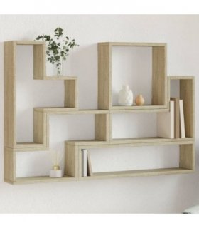 vidaXL Wall Shelf Sonoma Oak 96x12x64 cm Engineered Wood