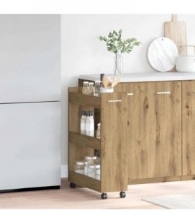 vidaXL Cabinet with Wheel Artisan Oak 60 x 22 x 79 cm