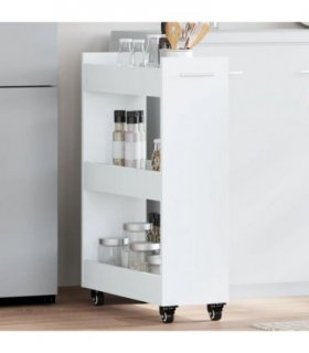 vidaXL Cabinet with Wheels White 60x22x79 cm Engineered Wood