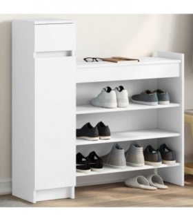 vidaXL Shoe Cabinet White 100.5x28x100 cm Engineered Wood