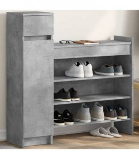 vidaXL Shoe Cabinet Concrete Grey 100.5x28x100 cm Engineered Wood