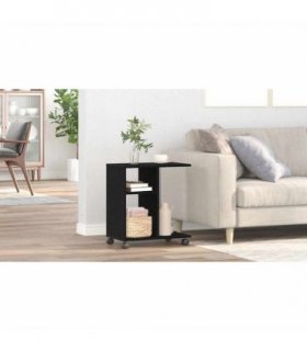 vidaXL Side Table with Shelf Black oak 50 x 30 x 55 cm Engineered Wood