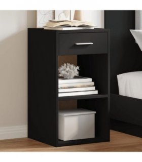 vidaXL Bedside Cabinets 2 pcs Black 35x34x65 cm Engineered Wood