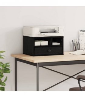 vidaXL Printer Stand Black Oak 40 x 32 x 24 cm Engineered Wood