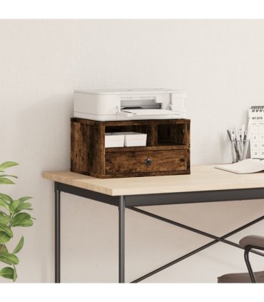 vidaXL Printer Stand Smoked Oak 40x32x22,5 cm Engineered Wood