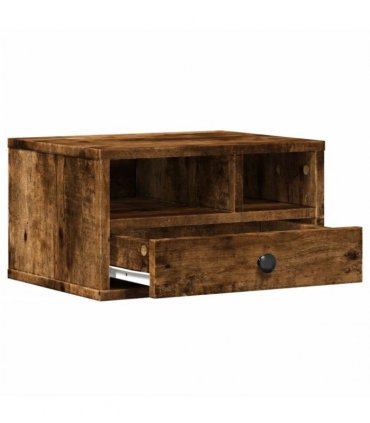 vidaXL Printer Stand Smoked Oak 40x32x22,5 cm Engineered Wood