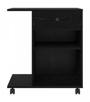 vidaXL Printer Stand Plain Black Oak 60 x 40 x 68.5 cm Engineered Wood