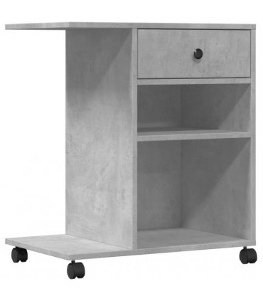 vidaXL Printer Stand with Wheels Concrete Grey 60x40x68.5 cm