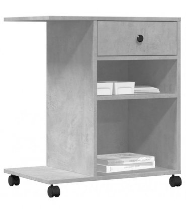 vidaXL Printer Stand with Wheels Concrete Grey 60x40x68.5 cm