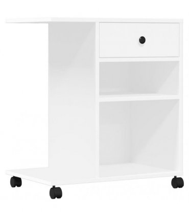 vidaXL Printer Stand with Wheels White 60x40x68.5 cm