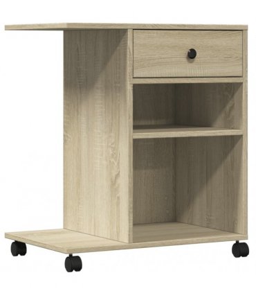 vidaXL Printer Stand with Wheels Sonoma Oak 60x40x68.5 cm