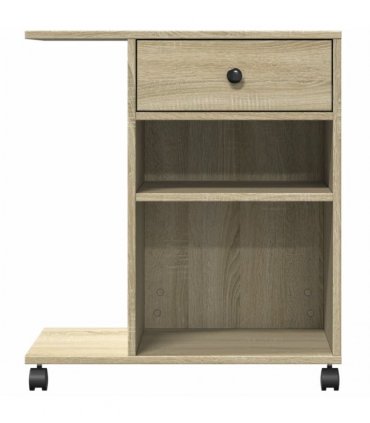 vidaXL Printer Stand with Wheels Sonoma Oak 60x40x68.5 cm