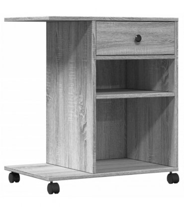 vidaXL Printer Stand with Wheels Grey Sonoma 60x40x68.5 cm