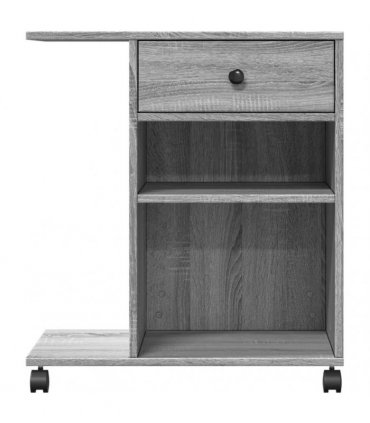 vidaXL Printer Stand with Wheels Grey Sonoma 60x40x68.5 cm