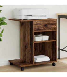 vidaXL Printer Stand Plain Old Wood 60 x 40 x 68.5 cm Engineered Wood