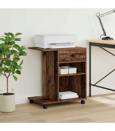 vidaXL Printer Stand Plain Old Wood 60 x 40 x 68.5 cm Engineered Wood