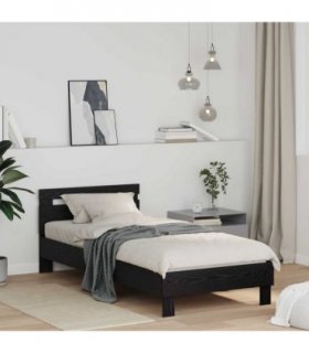 vidaXL Bed Frame Black Oak 75 x 190 cm Engineered Wood
