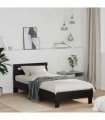 vidaXL Bed Frame Black Oak 98.5 x 200 cm Engineered Wood — Size: 100 x 200 cm
