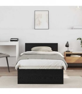 vidaXL Bed Frame with Headboard Black Oak 90 x 200 cm Engineered Wood — V0672046349