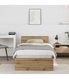 vidaXL Bed Frame Artisan Oak 90 x 200 cm Engineered Wood